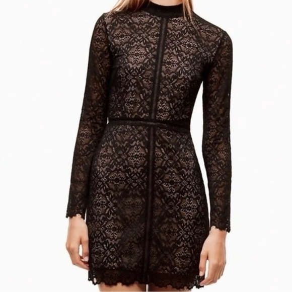 Aritzia Wilfred Janvry Black Lace Long Sleeve Dress Size 2 - Picture 2 of 13